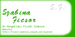 szabina ficsor business card