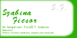 szabina ficsor business card